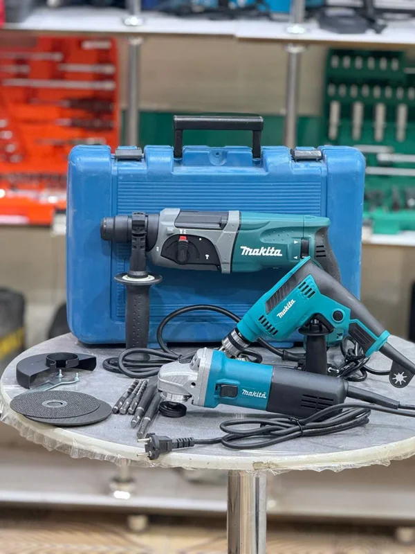 ست سه قلوی دریل تخریب 2470 دریل و مینی فرز ماکیتا مدل 9558_6412_2470